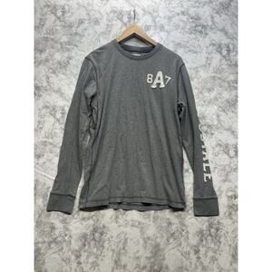 Skater Streetwear Preppy Y2K Logo Aeropostale 87 Gray Long Sleeve Graphic Tee L